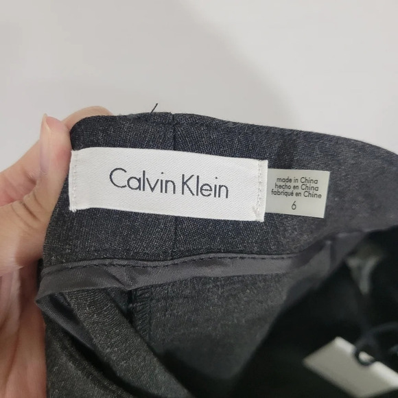 NEW Calvin Klein Gray Business Career Office Stretch Slim Pants size 6 - Picture 2 of 11